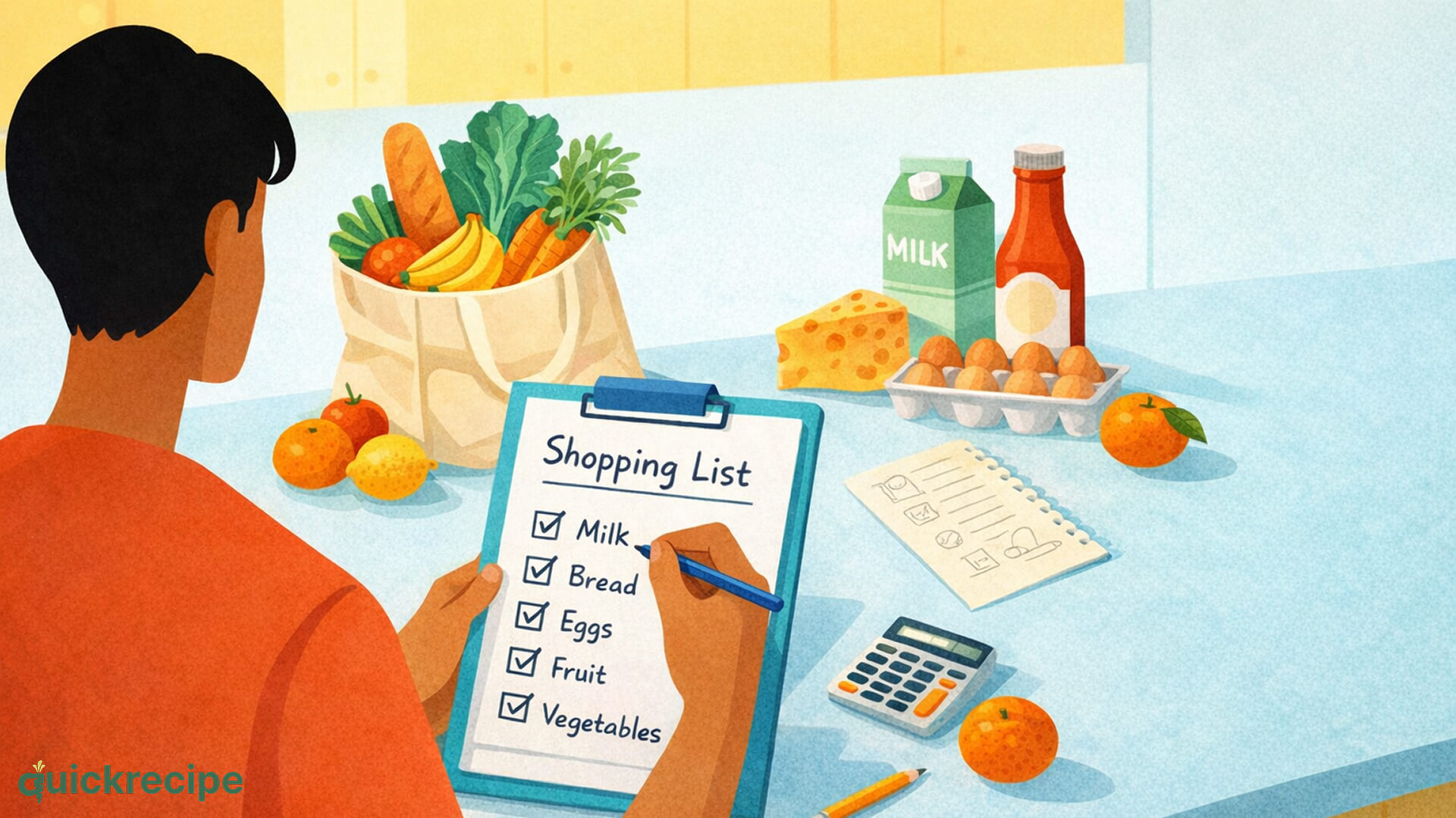 Anti-waste grocery list with QuickRecipe